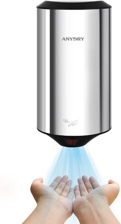 Автоматичний сушар для рук AnyDry 2805: компактний, високошвидкісний, з нержавіючої сталі, 1350W