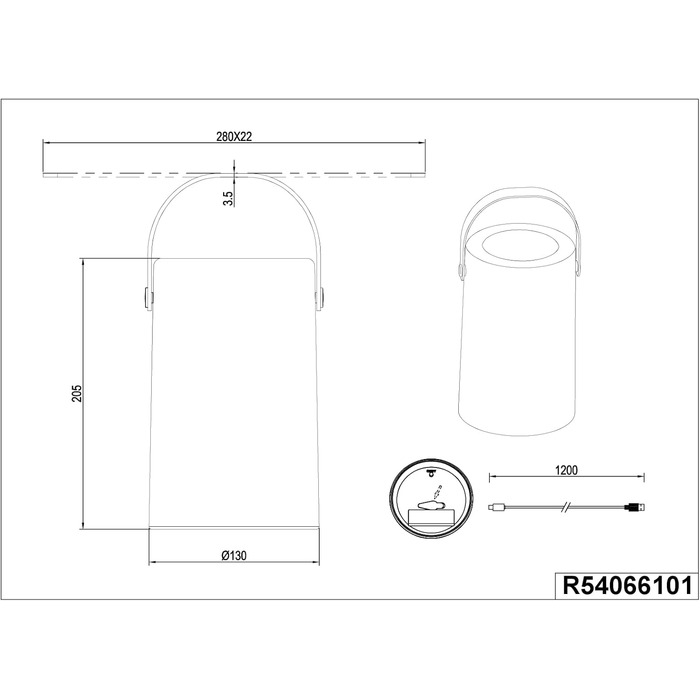 Настільна світлодіодна сонячна лампа Reality Lights R54076101, USB-C (Garcia)