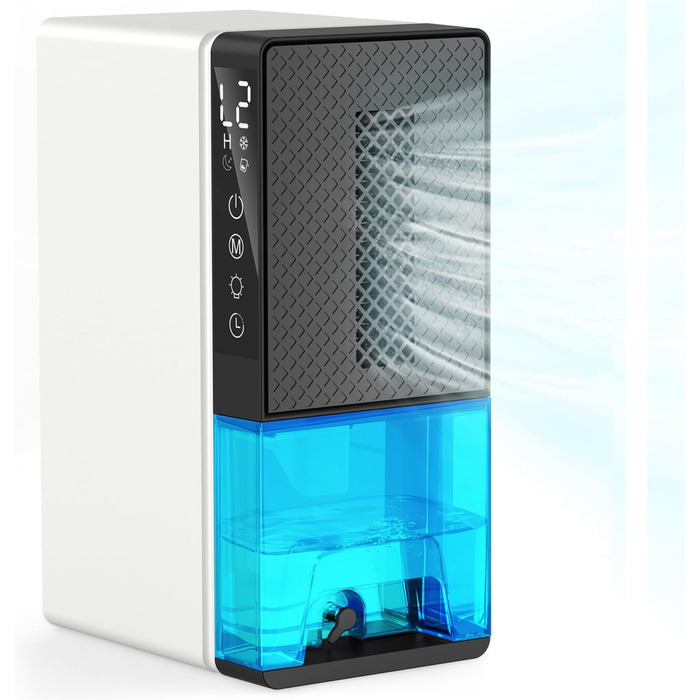 Електричний осушувач повітря для дому: кімнатний осушувач з функцією відтавання, таймером та режимом сну. Підходить для спальні, підвалу, ванної кімнати, кемпера. Середній розмір