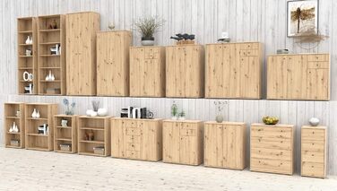 Книжкова шафа Newroom Shelf Artisan Oak Modern - 73.7x111.34.8 см (ШxВxГ) - Шафа з стоячою полицею - Lucius.Fourteen Кабінет Вітальня 09- Полиця V3