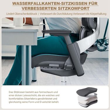 Офісне крісло MELOKEA ReliefBack Master: ергономічне, 200 кг, 4D підлокітники, регулювання глибини сидіння, 3D підголівник, чорне