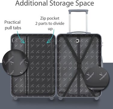 Набір валіз Voyagoux 2 шт. - 40L & 116L, жорсткі валізи, TSA-замок, ABS, 4 колеса 360°, міцний та легкий, рожеве золото