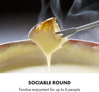 Фондю Klarstein Bambus 1.3л, 800 Вт, нержавіюча сталь, бамбукова база, 6 виделок