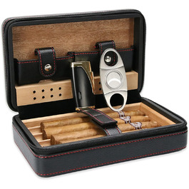 Ручний виготовлений цигарковий вологомір, портативний шкіряний кедр, набір для цигарок для подорожей, кедрове цигаркове футляру для 4 цигарок, аксесуари для цигарок