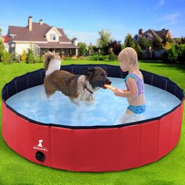 Складний басейн для собак Wimypet, домашня собака та кішка в приміщенні на відкритому повітрі, нековзний антипрокол з ПВХ з посиленими оксфордськими стінками Міцні собаки роблять дитячий басейн у дворі саду (120 30 см)