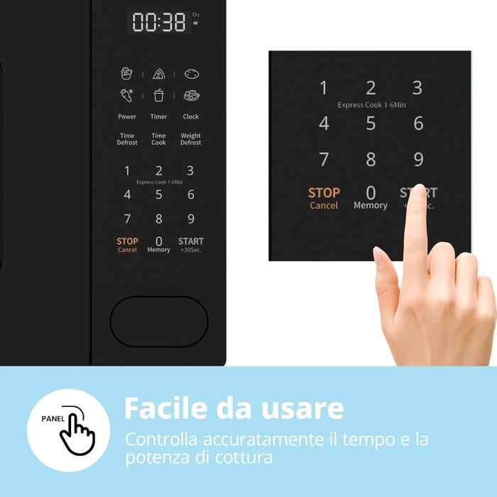 Мікрохвильова піч Comfee CM-E202CC(BK) 20 л, 700 Вт, 6 автоматичних програм, розморожування, чорна