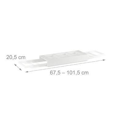 Підставка для ванни Relaxdays біла, висувна