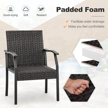 GIANTEX Набір садово-розкішних меблів з ротангу для саду та балкону, вологостійкий, для 2 осіб