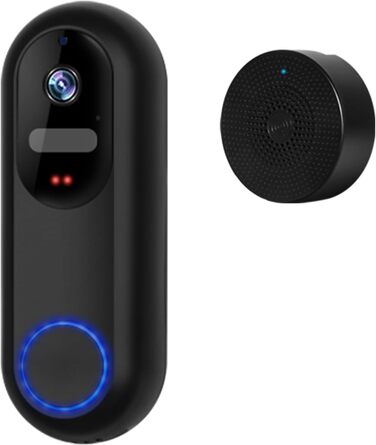 Відеодзвінок UCOCARE з камерою, 2K HD, Wi-Fi, ширококутний об'єктив, нічне бачення, водонепроникний IP66, підтримка SD/Cloud-пам'яті