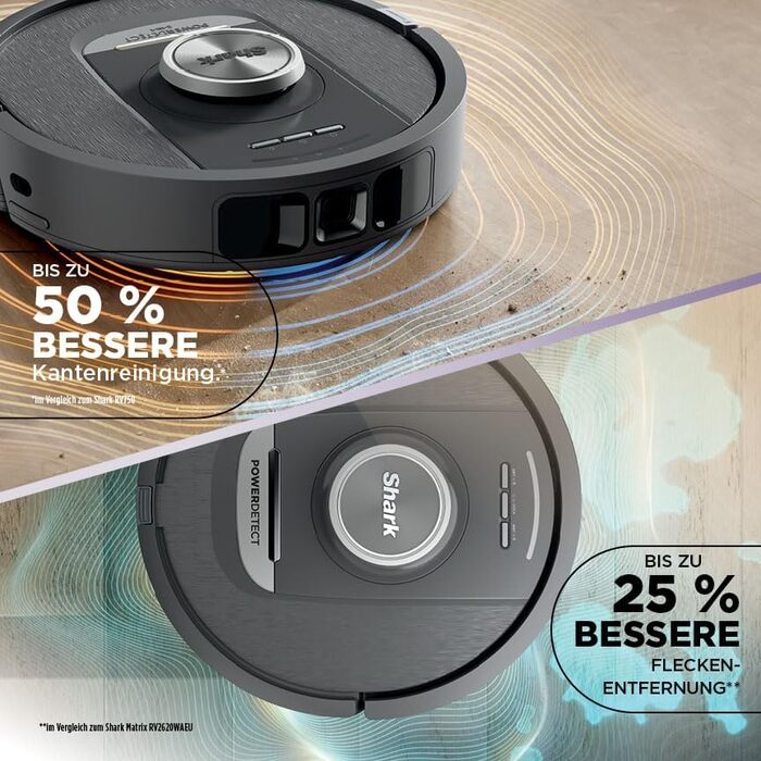 Робот-пилосос та миючий робот Shark PowerDetect RV2800ZEEU: 2-в-1, самостійне очищення, LiDAR, App-керування, чорний