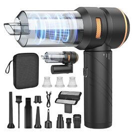 Бездротовий ручний автомобільний пилосос 4 в 1, потужність 18000Па, безщітковий двигун 200000 об/хв, 3 рівні всмоктування для авто, дому та шерсті тварин, сріблясто-чорний