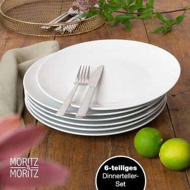 Набір посуду Moritz & Moritz BASIC 18 предметів на 6 осіб - сучасний, з якісного порцеляну, білий. В комплекті: 6 тарілок для вечері, 6 десертних тарілок, 6 салатників.