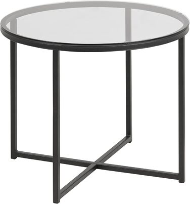 Журнальний стіл AC Design Furniture Gurli 55x45 см скло/метал прозоро-чорний