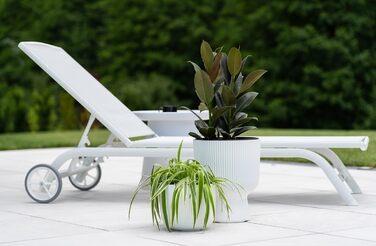 Плантатор для квітів DBMIG, горщик для рослин, циліндричний дизайн, рифлена поверхня, 36,5 см, антрацит, Ø 29,8 см