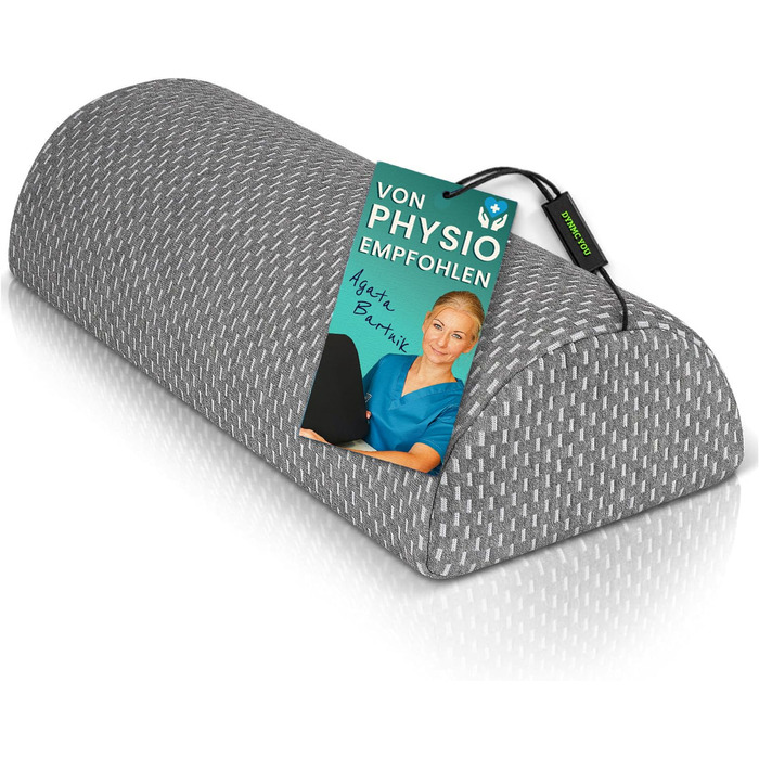 Подушка між колінами DYNMC для сну на боці, ортопедична подушка-півмісяць для ніг та розслаблення, сіро-біла в клітинку