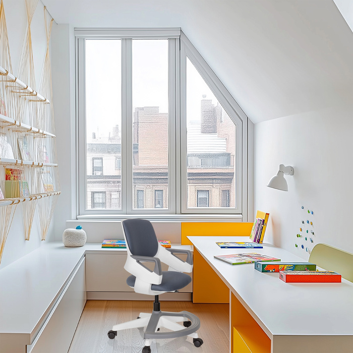 Дитяче крісло KID FLEX сітка тканина сірий hjh OFFICE