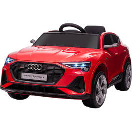Дитячий електромобіль HOMCOM Audi E-tron 12V з пультом, ременем безпеки, музикою (MP3/USB/TF), для дітей 3-5 років, 3-5 км/год, червоний