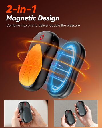 Електричні грілки для рук PHEJIE, 2 шт. з підзарядкою, 3 режими нагріву, портативні, для активного відпочинку, кемпінгу, гольфу, подарунок для жінок та чоловіків (чорний, срібний)