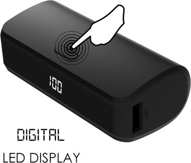 Швидка зарядка, LED дисплей, 2 пристрої одночасно, 5000mAh Powerbank - USB/USB-C