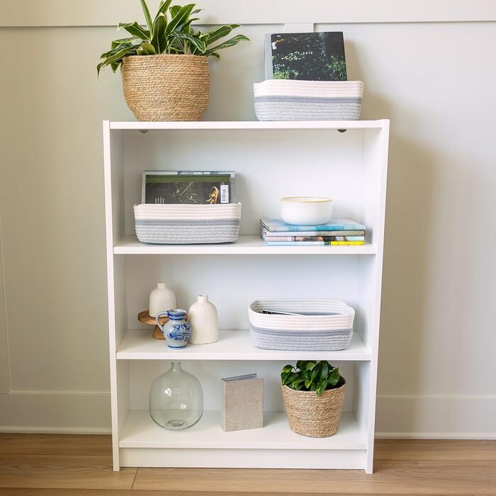 Кошики для полиці NaturalCozy прямокутні, 30 x 20,3 x 11,4 см, зелені, набір 3 шт.