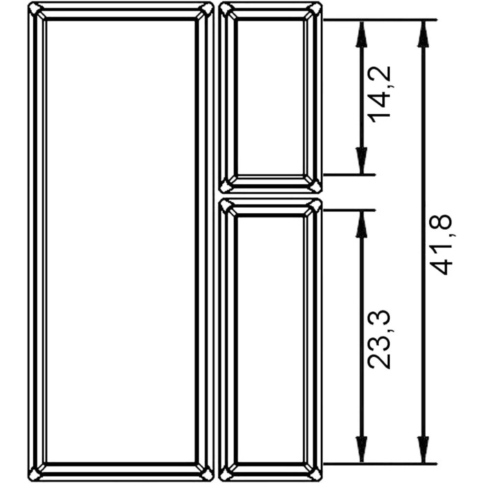 Дизайн Вставка для столових приладів базальтово-сіра коробка для столових приладів 526 x 474 мм для кухонь Schller KH Schreder і багато іншого. з корпусом 60 (для ширини корпусу 450 мм)