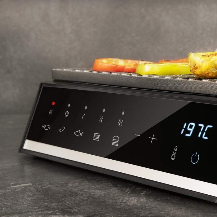 Електричний гриль Cecotec Rock'nGrill Dual 2000W з регулюванням температури та знімними антипригарними пластинами, що відкриваються на 180°