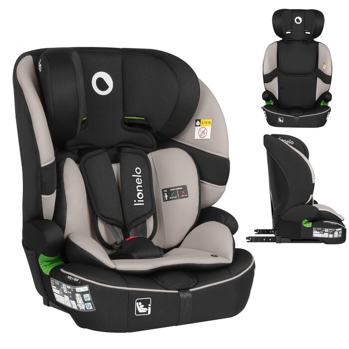 Автокрісло Lionelo Billy i-Size 76-150 см (15 міс - 12 років), ISOFIX, Top Tether, R129, бежеве