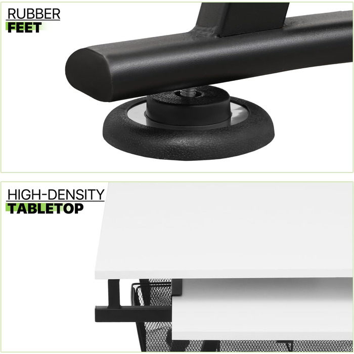 Набір мольбертів Magshion: регульований стіл для художника з нахиленою дерев'яною стільницею, стілець та 2 висувними ящиками для зберігання. Підходить для дому, офісу та школи (білий/чорний)