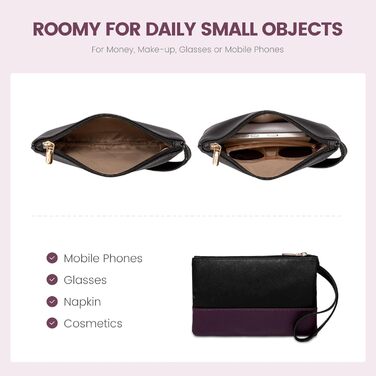 Сумка LOVEVOOK для жінок, велика, 15.6 дюймів, для ноутбука, робоча, елегантна, однотонна, шкіряна, для школи, офісу, ділових поїздок, shopper, tote bag (15.6 дюймів, фіолетово-чорна)