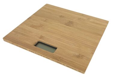 Цифрові ваги для ванної кімнати з бамбукового дерева 30x30 см Ваги для тіла РК-дисплей до 120 кг