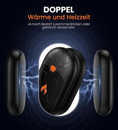 Електричні грілки для рук, 2 шт., з підзарядкою, 24 години тепла, 3 режими нагріву, портативні, для жінок, чоловіків, пацієнтів з ревматоїдним артритом (чорні)