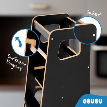 Стілець-сходинка Монтессорі для дітей з перекладинами – білий кухонний помічник, безпечний та надійний, з фіксатором, регульована висота, улюблець батьків, сучасний та стійкий Model 4 - Білий (Model 3 - Чорний)