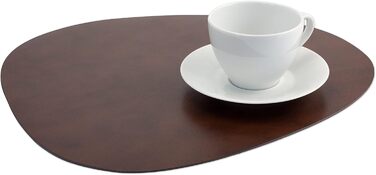 Набори серветок на стіл, 4 шт. – екологічні, стабільні та неслизькі – з преміальної еко-шкіри, Made in Germany (сучасний дизайн), темно-коричневий колір