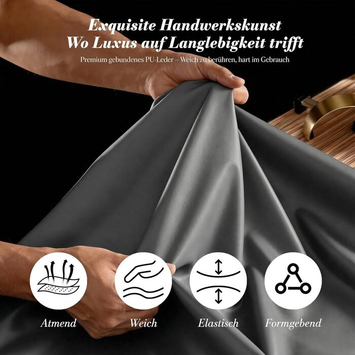 Офісний крісло Efomao XXL 200 кг з підставкою для ніг, сіре. Крісло для керівника з екошкіри, висока спинка, регульовані підлокітники, підтримка попереку для дому та офісу.