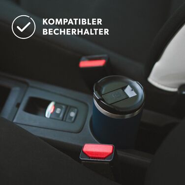 Термокружка QWETCH 240 мл, нержавіюча сталь, чорна - для кави та чаю, зберігає тепло 6 год, холод 12 год, BPA-free, без витоку, багаторазова