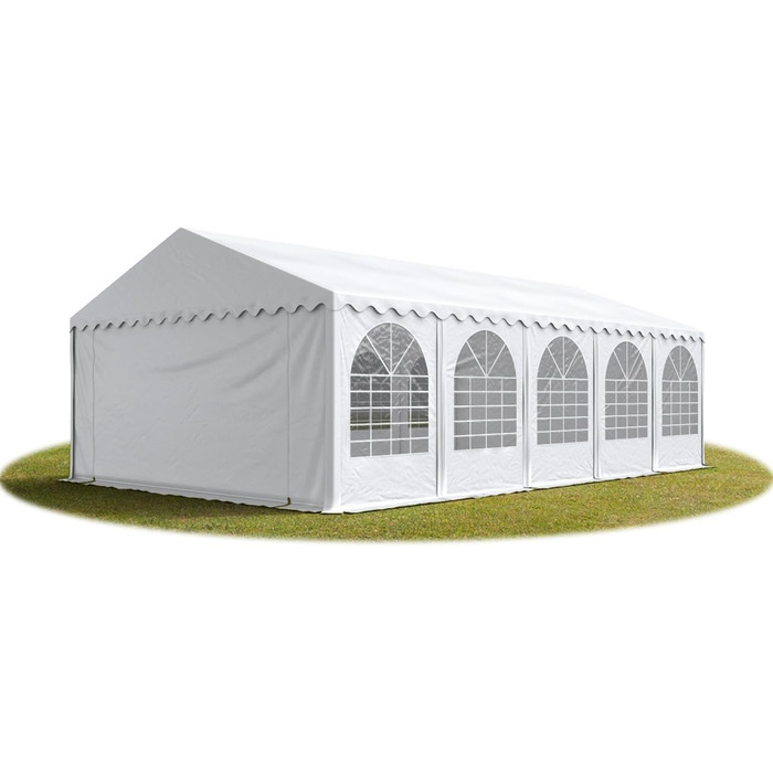 Намет для заходів Festzelt XXL: білий павільйон 5x10 м, висота 2,6 м, матеріал PVC, водонепроникний