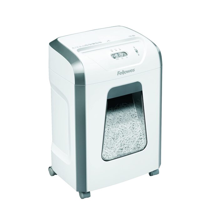 Fellowes FS-12C: Шредер для офісу та дому - 12 листів, перехресний різання, 19л контейнер, 20 хв роботи