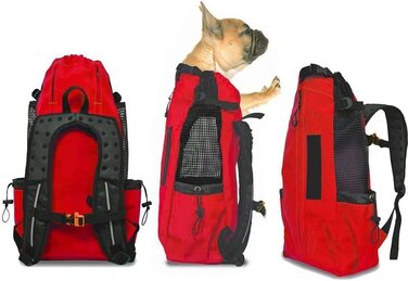 Рюкзак для собак WLDOCA для собак середнього розміру з водонепроникним кормом, для їзди на мотоциклі, піших прогулянок, шопінгу, подорожей, підходить для домашніх тварин вагою від 10 до 15 кг (червоний)