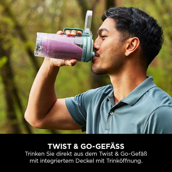 Портативний блендер Ninja Blast Max: 570 мл, акумулятор, 3 функції, для смузі та протеїнових коктейлів (BC251EULD)