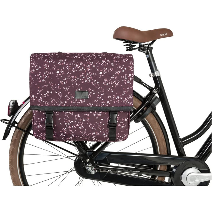 FAST RIDER Fastrider Nara Double Pannier Trend MIK (Mini Flower Aubergine), FAST RIDER Fastrider Nara Double Pannier Trend MIK (Mini Flower Aubergine)