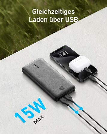 МАг Power Bank з PowerIQ, USB-C для iPhone 15, Galaxy S23, AirPods, 20K, 20 000