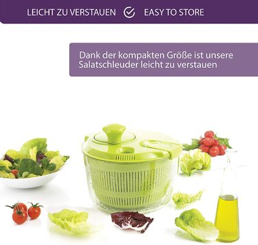 Сушарка для салату Mastrad-зручного розміру для зручного зберігання-нековзне дно і 100 герметичність - можна мити в посудомийній машині