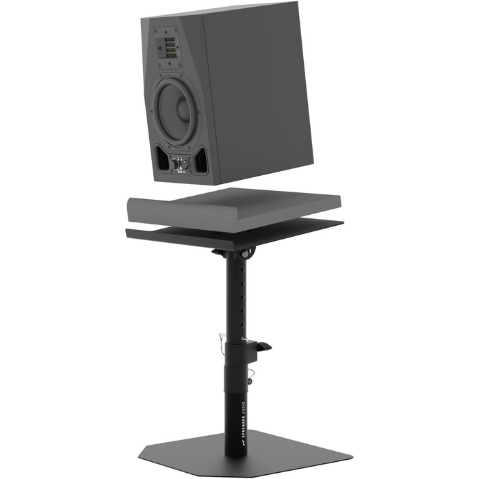 Стійкий підлоговий стенд Sprenger Audio для динаміків + звукопоглиначі, нахил ±20°, вантажопідйомність до 28 кг, для столу, студії, DJ-стілу