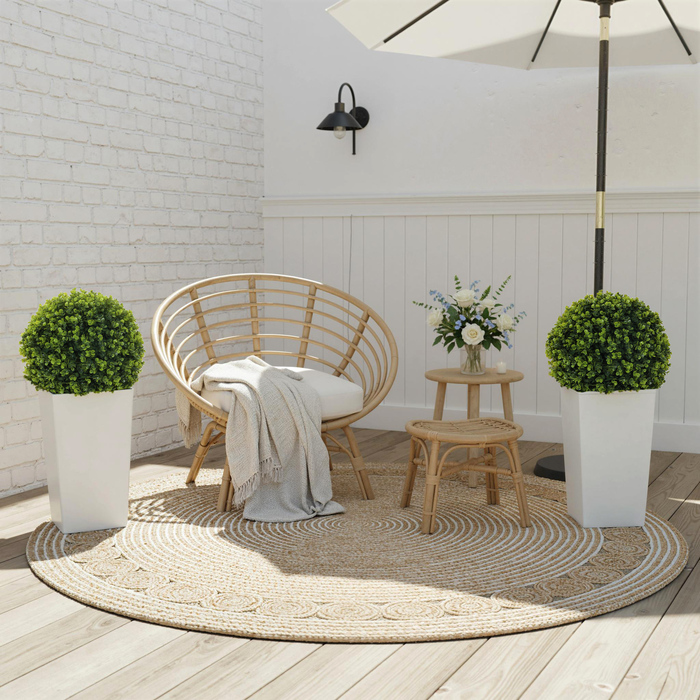 Набір з 2 штучних евкаліптових куль 65 см, штучна рослина з захистом від УФ-випромінювання, 330 листків у горщику, зелений