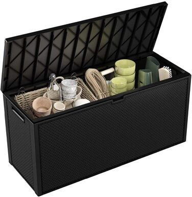 Ящик для зберігання Koll Living 270л з ручками та колесами для подушок, садових інструментів та іграшок - водонепроникний, вентильований