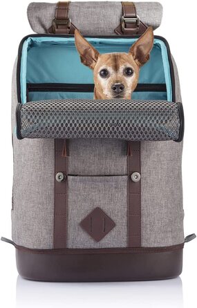 Рюкзак Kurgo K9 зі спеціальним відсіком для собак, дихаючої сіткою і водонепроникним дном для домашніх тварин вагою до 11 кг (стандартна упаковка сірого кольору)
