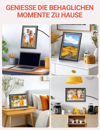 Цифровий фоторамка OBVHNUA 10.1 дюйма з IPS екраном (1280x800) та пультом, USB/SD (128GB), автоповорот, відтворення фото/музики/відео