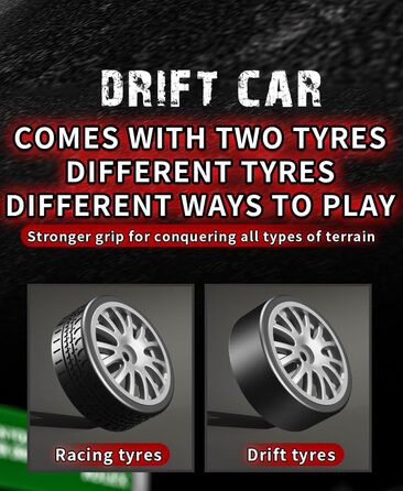 RC Дрифт-кар 1:20 для дітей, 2.4Ghz, LED, 15км/год, 4WD, червоний (2 батареї)