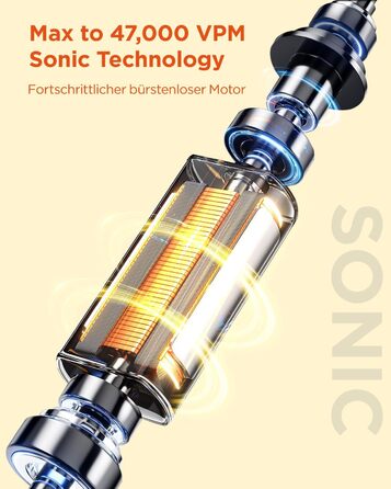 Електрична зубна щітка звукового типу для дорослих та дітей Rosenrot, 5 режимів, 3 інтенсивності, таймер, 8 насадок, етитуй