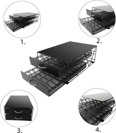 Тримач для капсул Nespresso Vertuo: органайзер для 80 капсул, металева висувна шухляда для кухні та офісу
